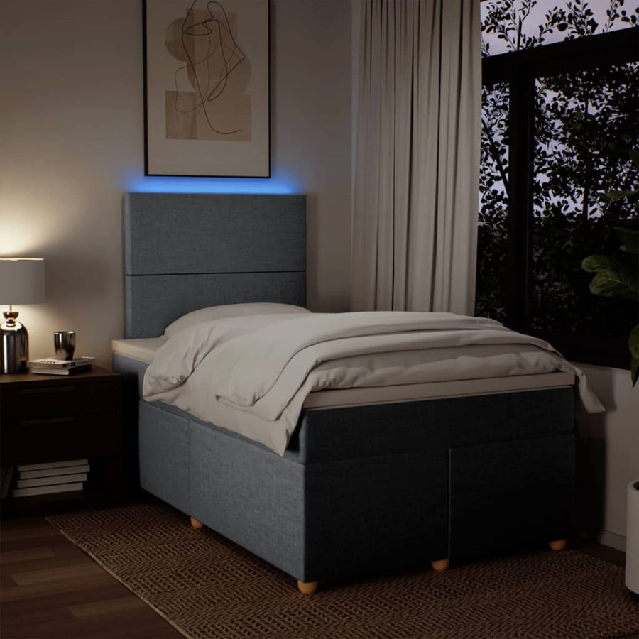 Boxspring met matras stof lichtgrijs 120x190 cm