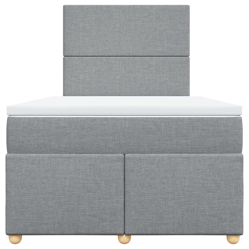 Boxspring met matras stof lichtgrijs 120x190 cm