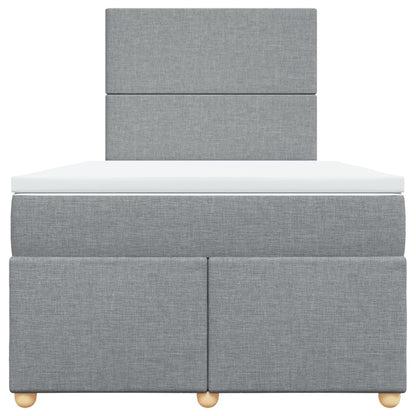 Boxspring met matras stof lichtgrijs 120x190 cm