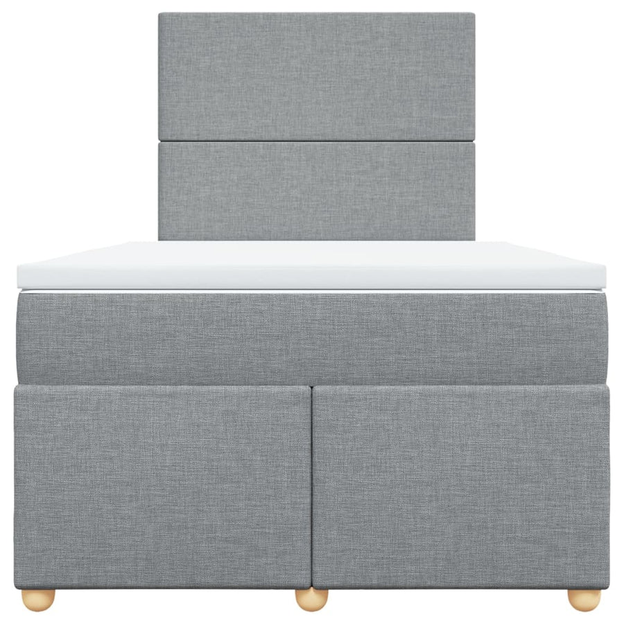 Boxspring met matras stof lichtgrijs 120x190 cm