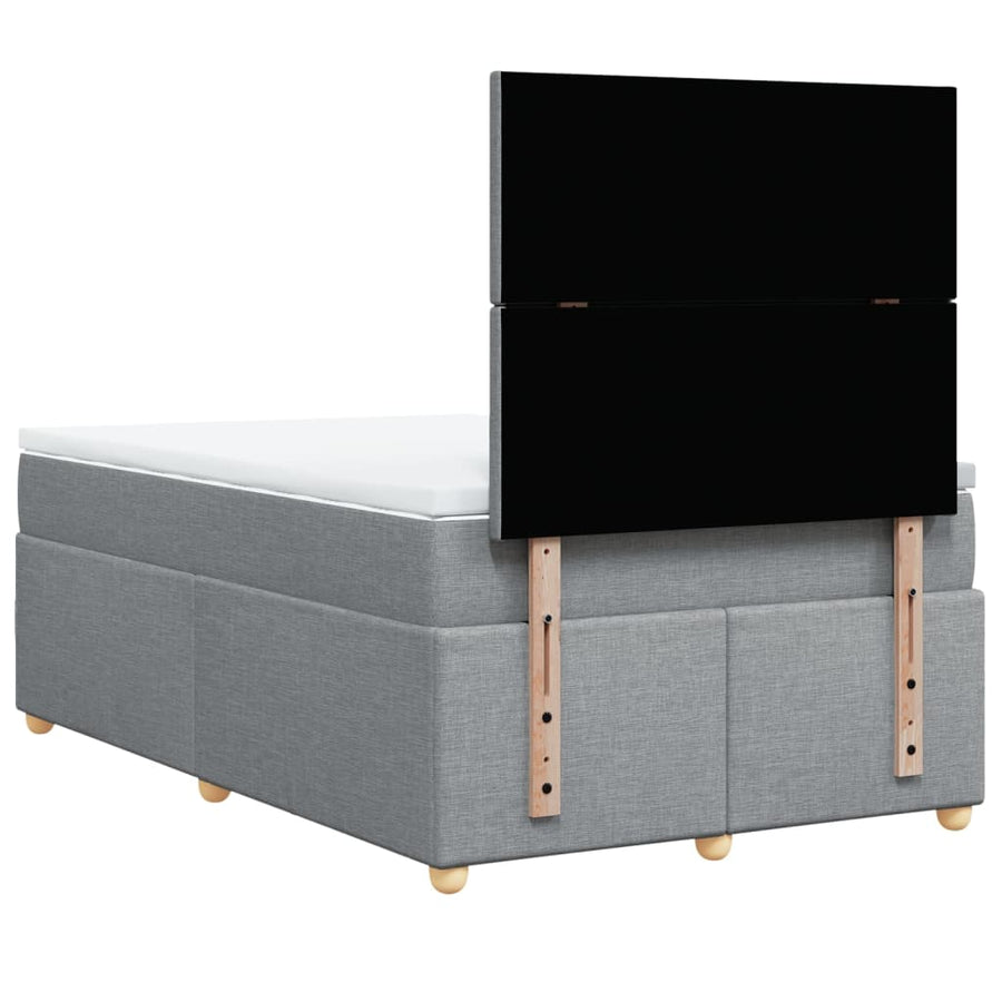 Boxspring met matras stof lichtgrijs 120x190 cm