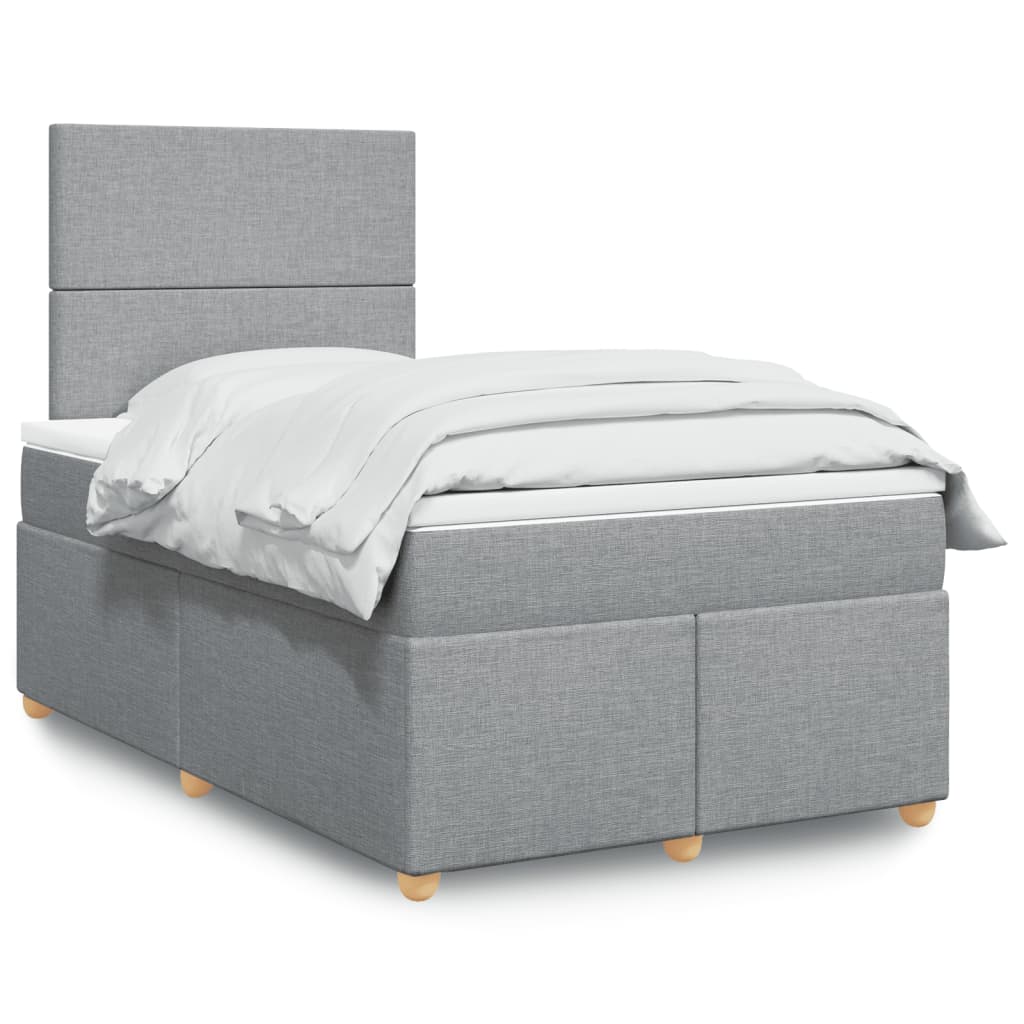 Boxspring met matras stof lichtgrijs 120x190 cm
