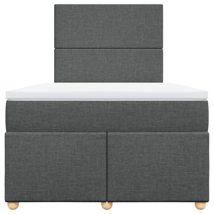 Boxspring met matras stof donkergrijs 120x190 cm