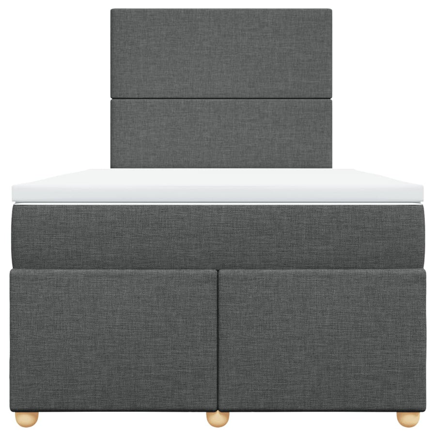 Boxspring met matras stof donkergrijs 120x190 cm
