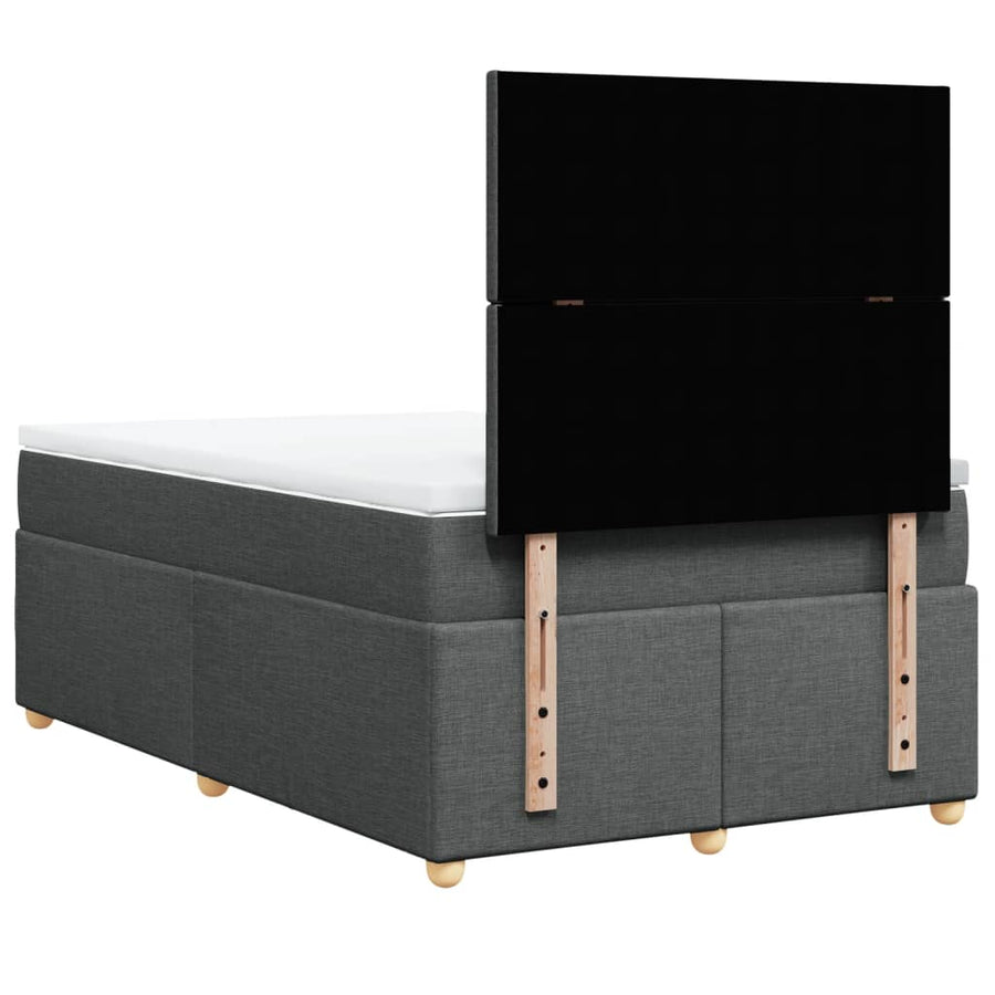 Boxspring met matras stof donkergrijs 120x190 cm