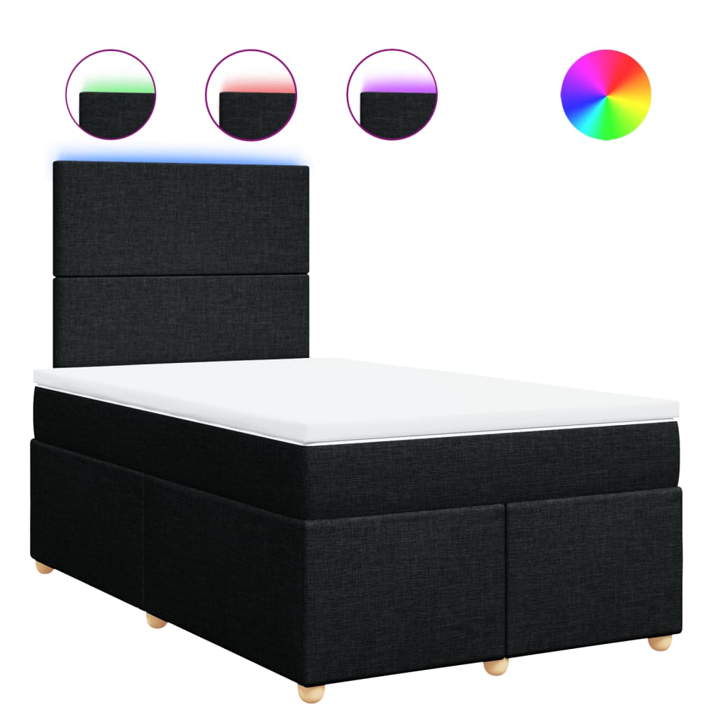 Boxspring met matras stof zwart 120x190 cm
