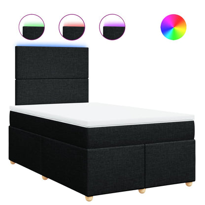Boxspring met matras stof zwart 120x190 cm