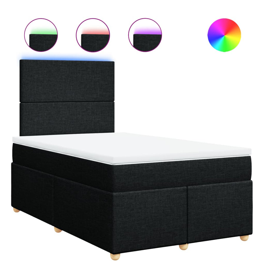 Boxspring met matras stof zwart 120x190 cm