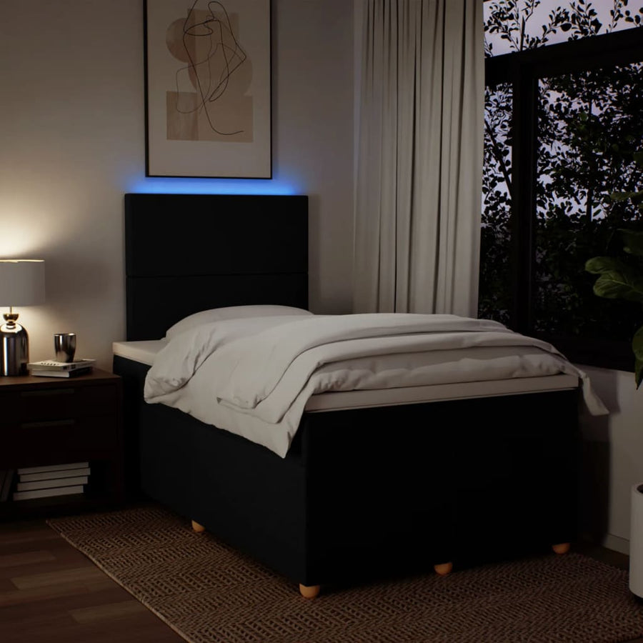 Boxspring met matras stof zwart 120x190 cm