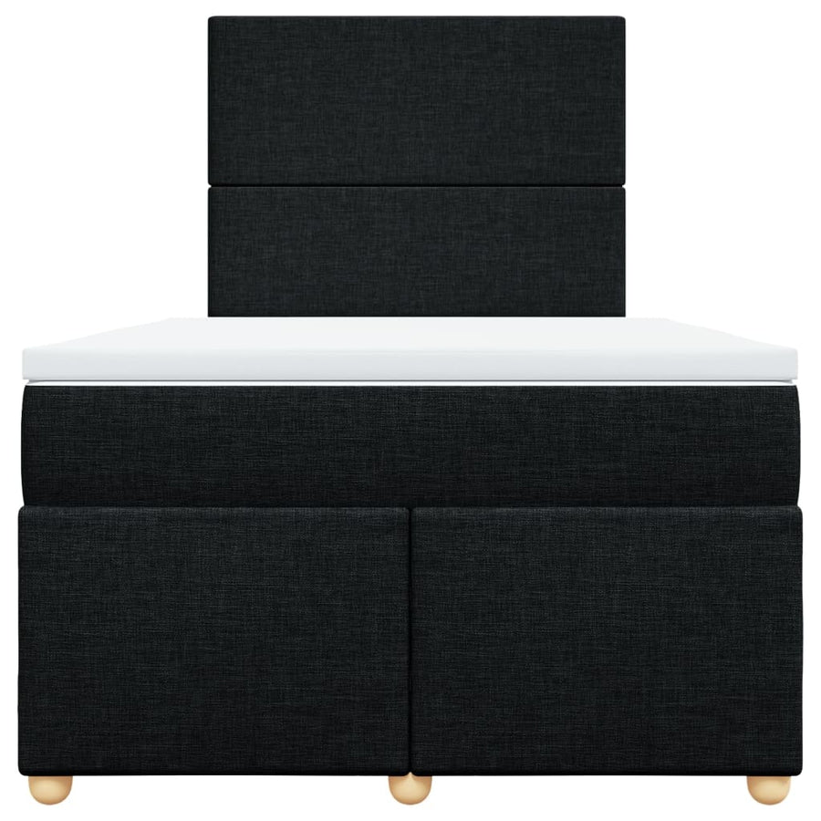 Boxspring met matras stof zwart 120x190 cm