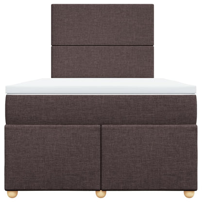 Boxspring met matras stof donkerbruin 120x190 cm