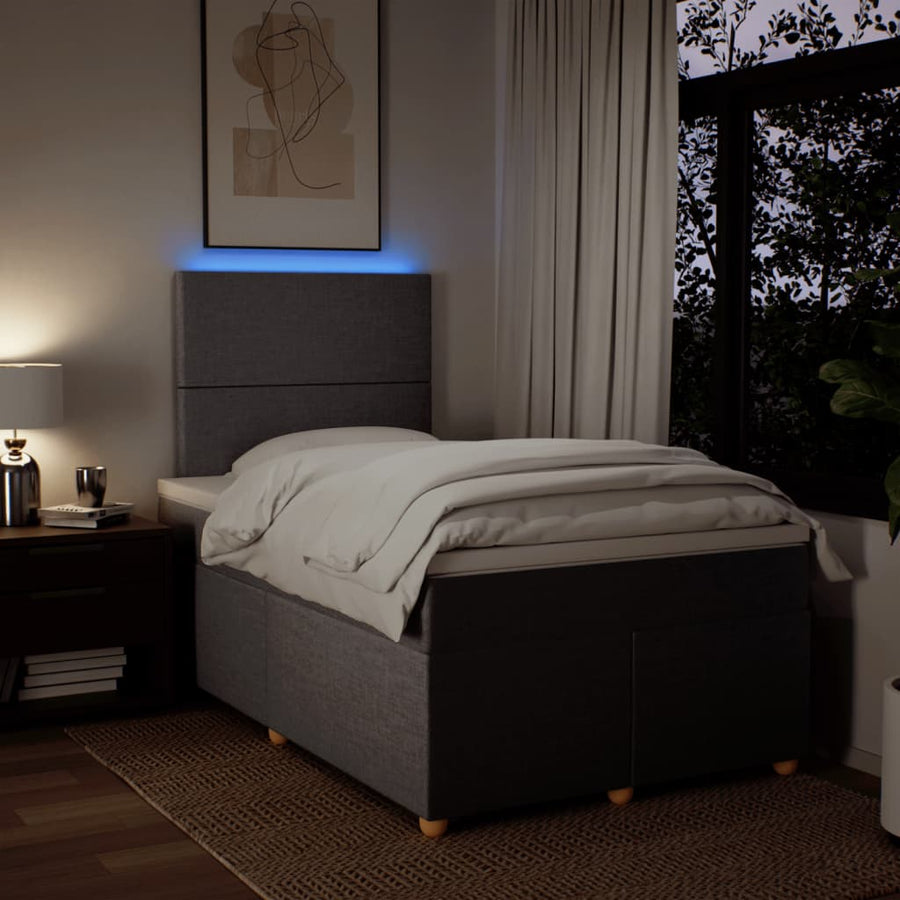 Boxspring met matras stof taupe 120x190 cm