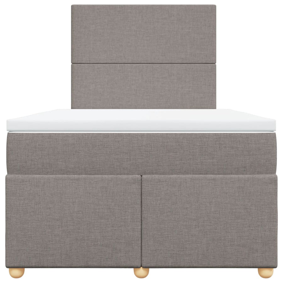 Boxspring met matras stof taupe 120x190 cm