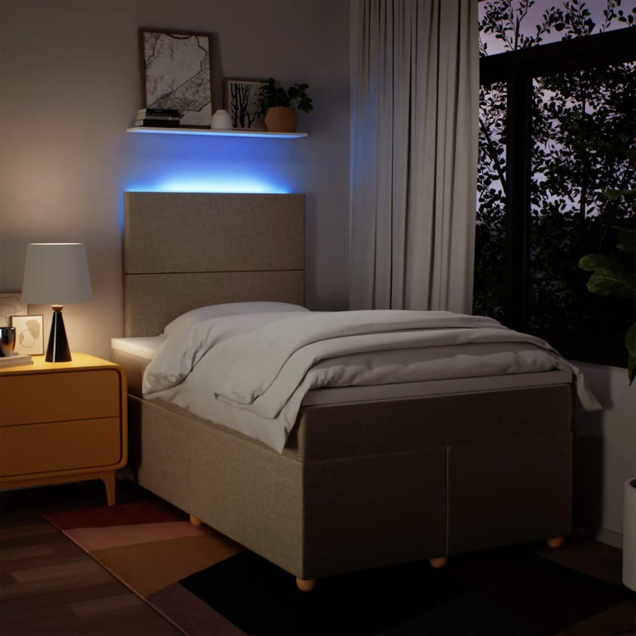 Boxspring met matras stof crèmekleurig 120x190 cm
