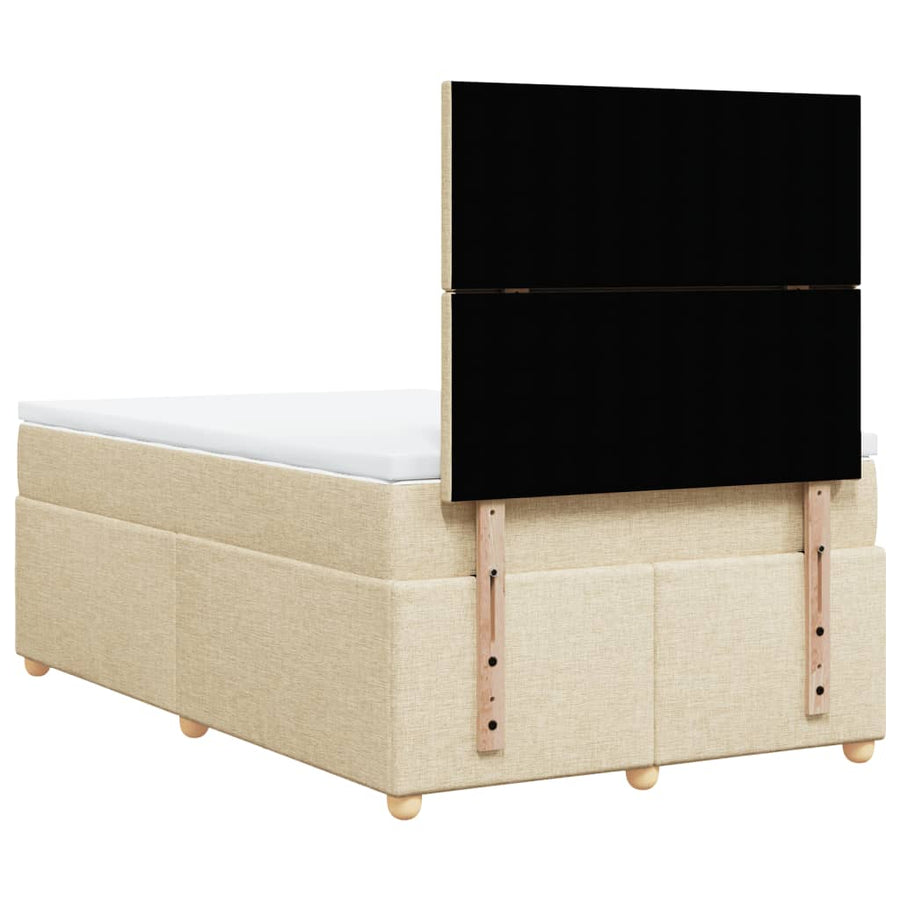 Boxspring met matras stof crèmekleurig 120x190 cm