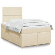 Boxspring met matras 120x190 cm crèmekleurig