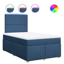 Boxspring met matras stof blauw 120x190 cm