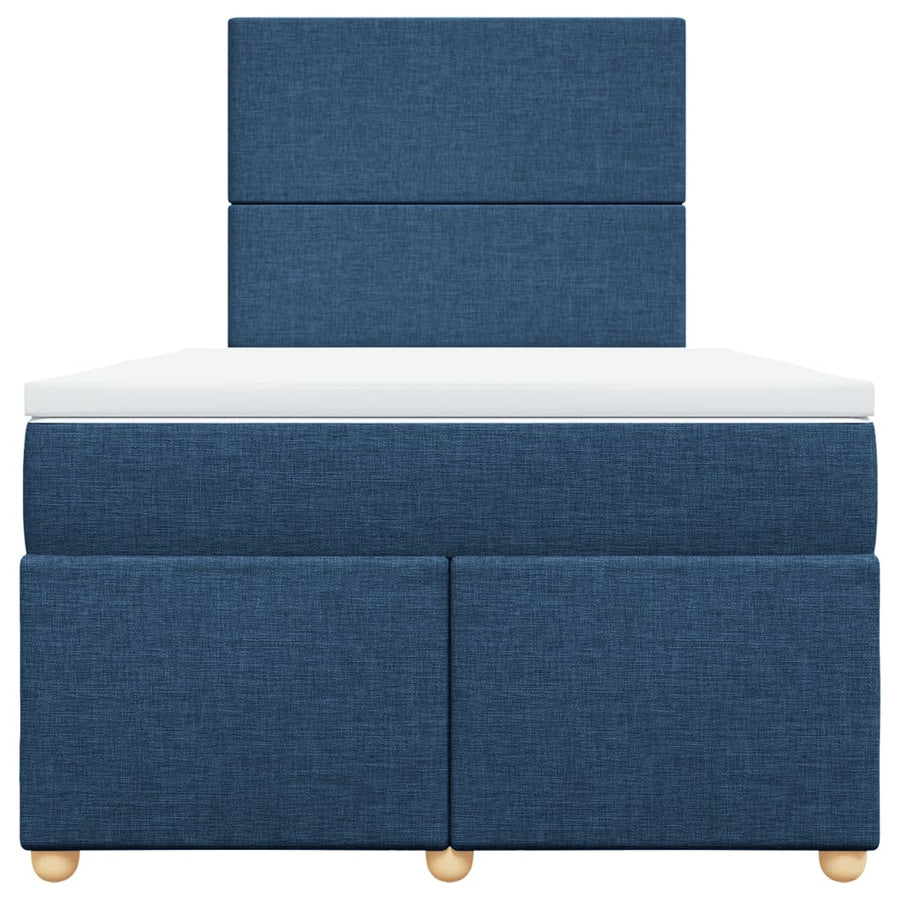 Boxspring met matras stof blauw 120x190 cm