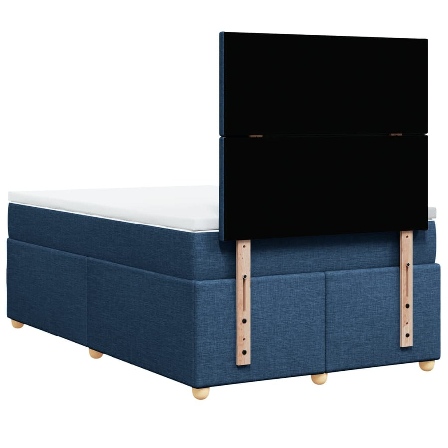 Boxspring met matras stof blauw 120x190 cm