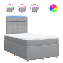 Boxspring met matras stof lichtgrijs 120x190 cm