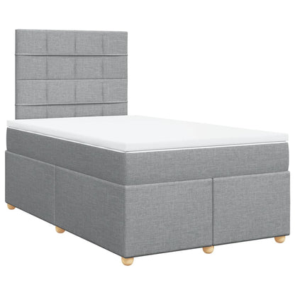 Boxspring met matras stof lichtgrijs 120x190 cm