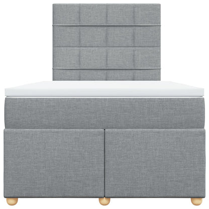 Boxspring met matras stof lichtgrijs 120x190 cm