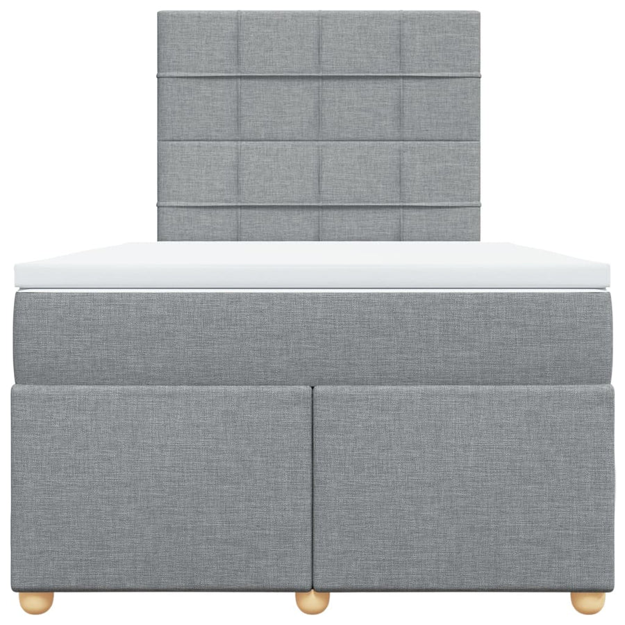 Boxspring met matras stof lichtgrijs 120x190 cm