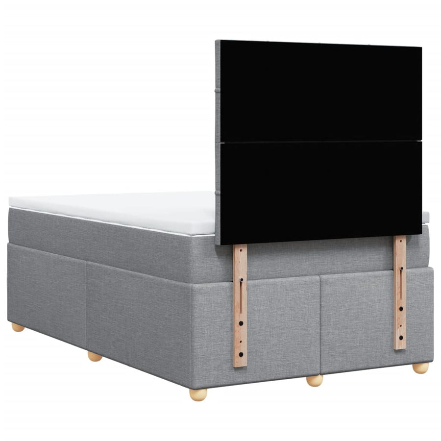 Boxspring met matras stof lichtgrijs 120x190 cm