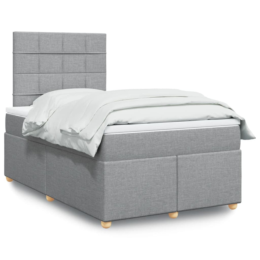 Boxspring met matras stof lichtgrijs 120x190 cm