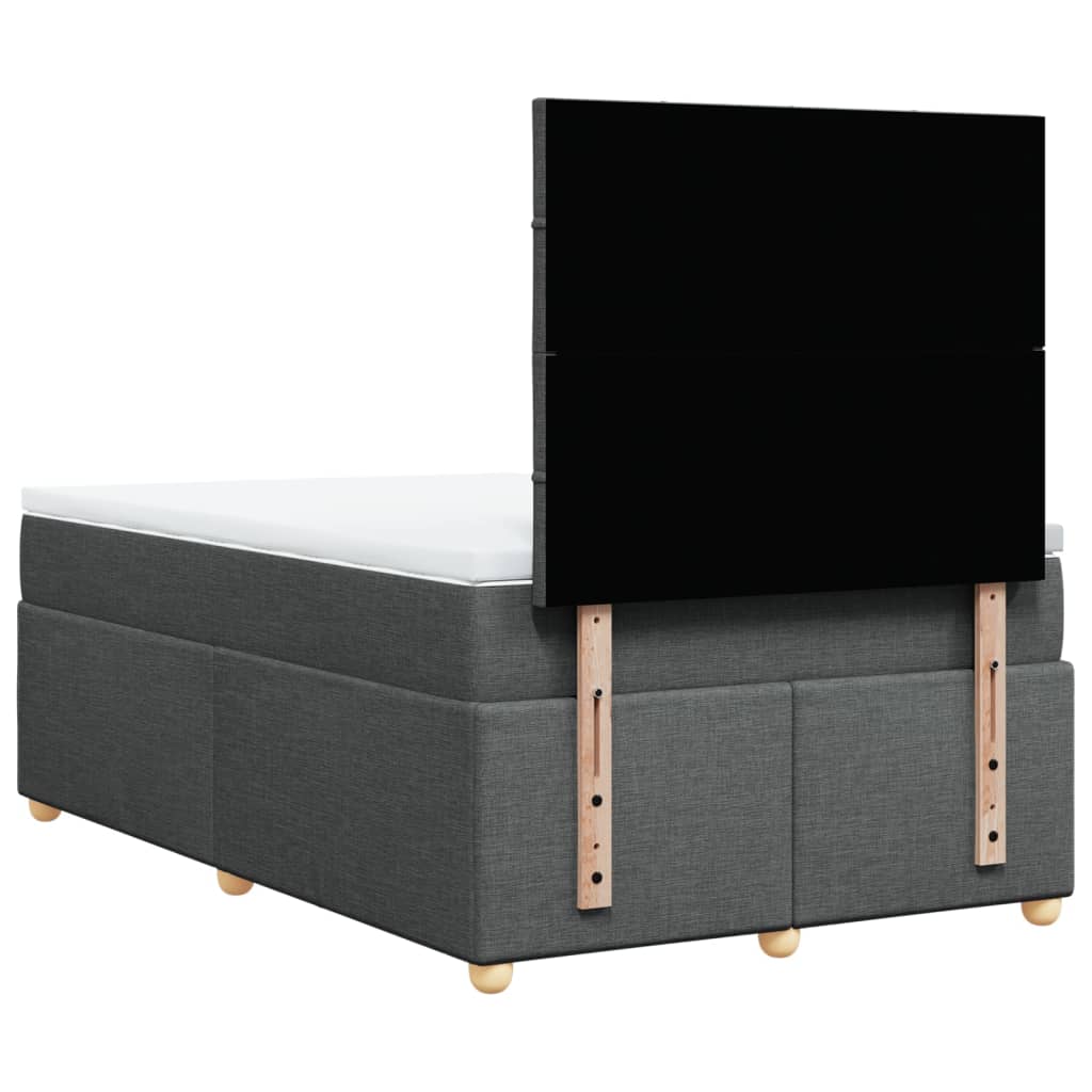 Boxspring met matras stof donkergrijs 120x190 cm