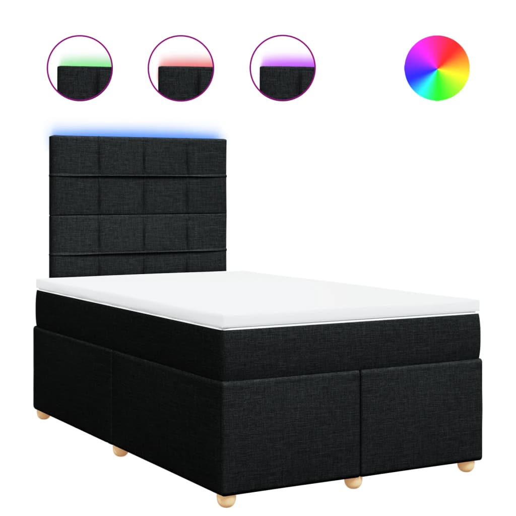 Boxspring met matras stof zwart 120x190 cm
