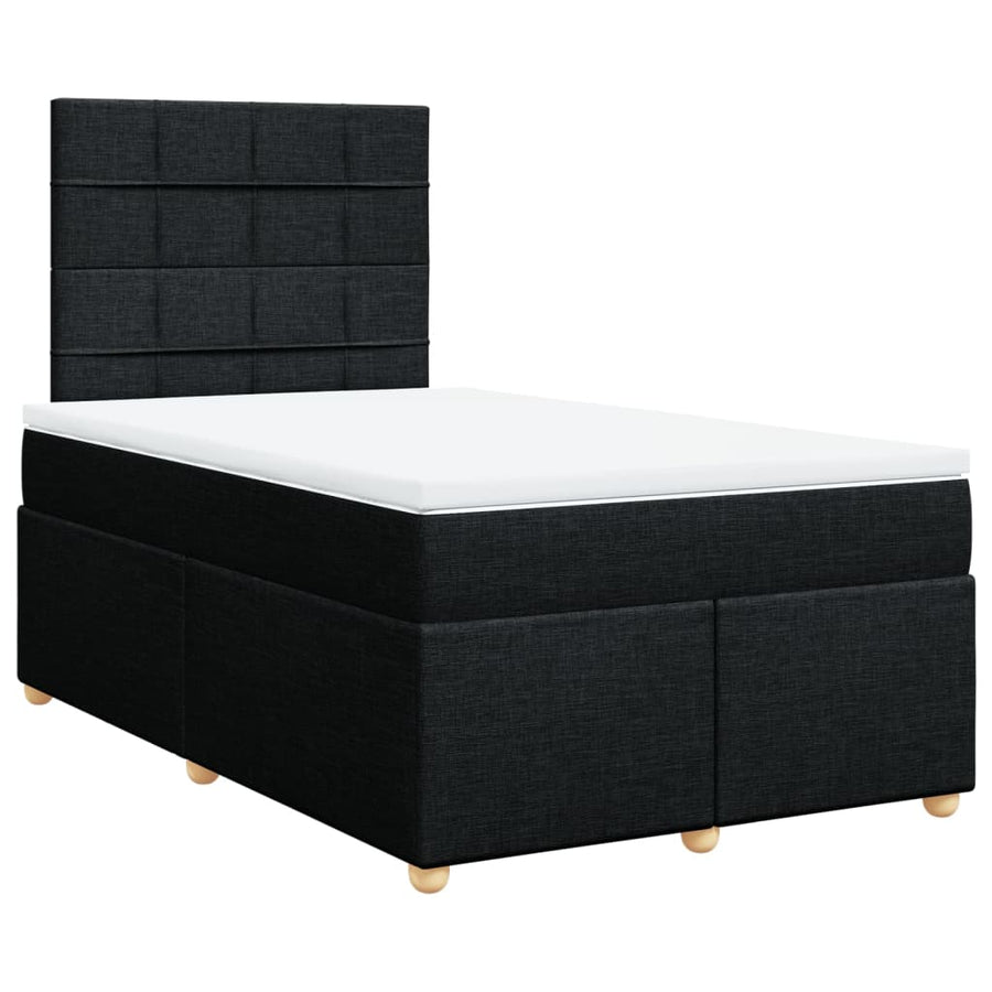 Boxspring met matras stof zwart 120x190 cm