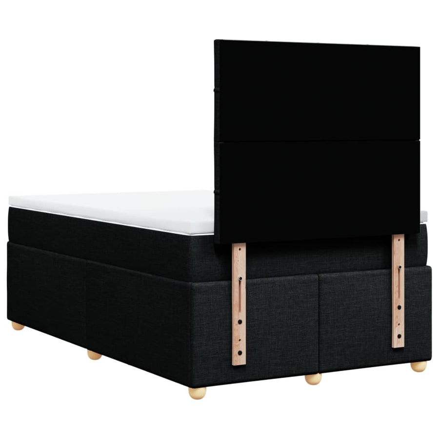 Boxspring met matras stof zwart 120x190 cm