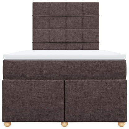 Boxspring met matras stof donkerbruin 120x190 cm