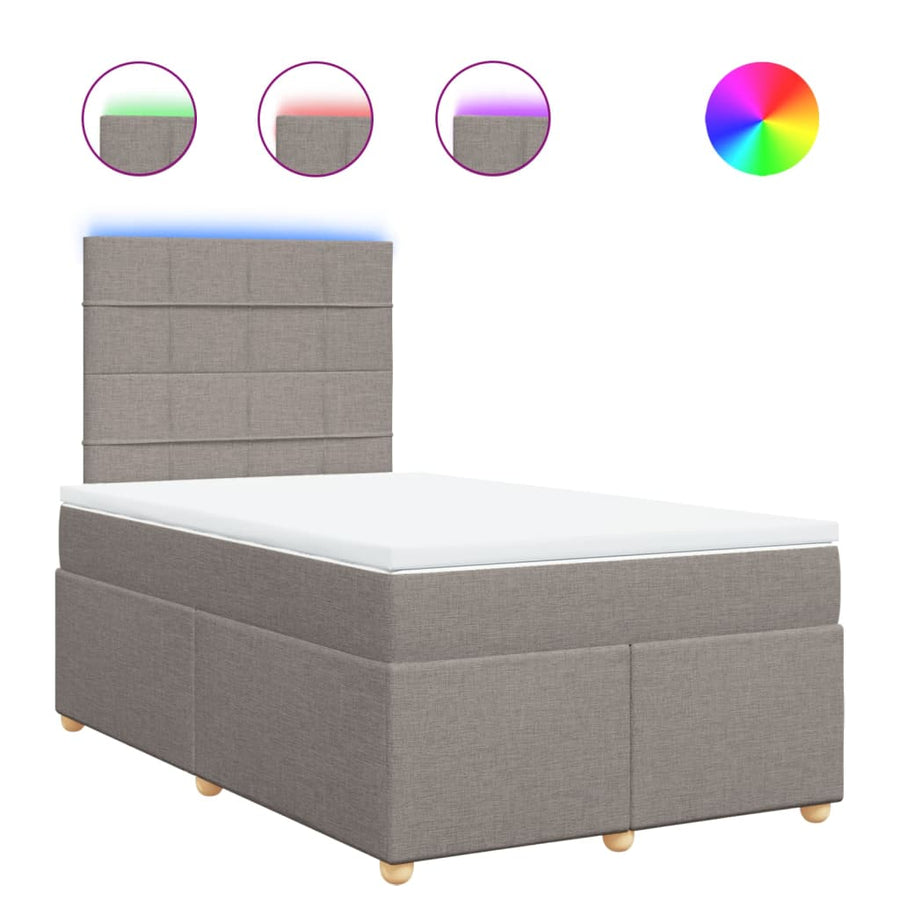 Boxspring met matras stof taupe 120x190 cm