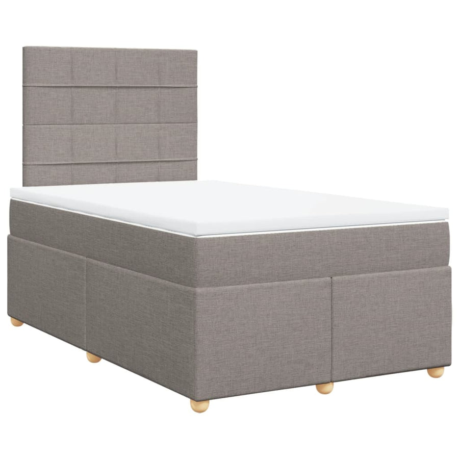 Boxspring met matras stof taupe 120x190 cm
