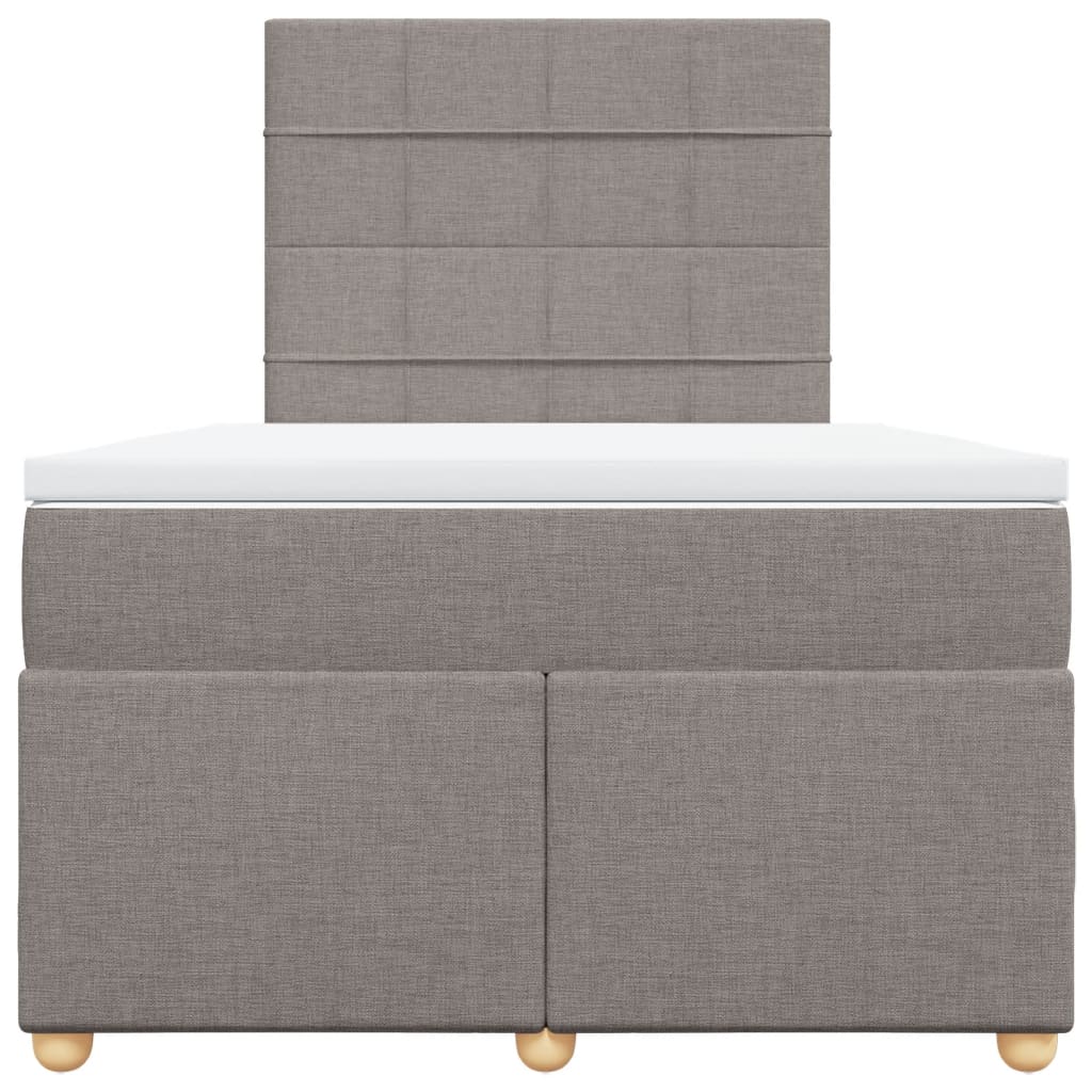 Boxspring met matras stof taupe 120x190 cm