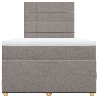 Boxspring met matras stof taupe 120x190 cm