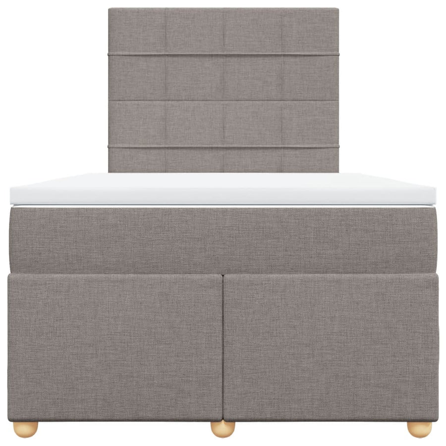Boxspring met matras stof taupe 120x190 cm