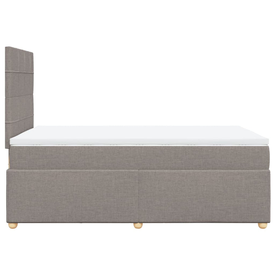 Boxspring met matras stof taupe 120x190 cm