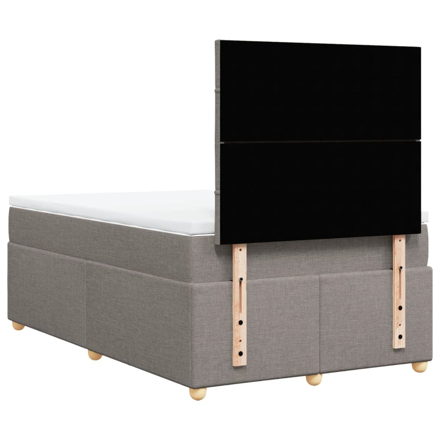 Boxspring met matras stof taupe 120x190 cm