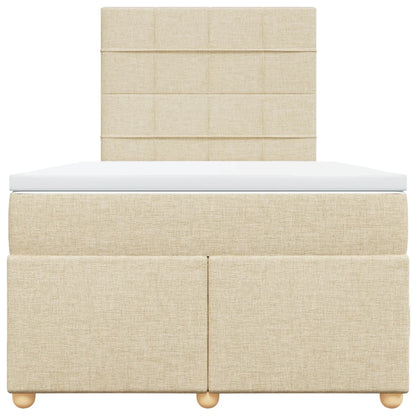 Boxspring met matras stof crèmekleurig 120x190 cm