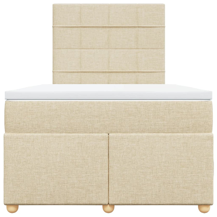Boxspring met matras stof crèmekleurig 120x190 cm