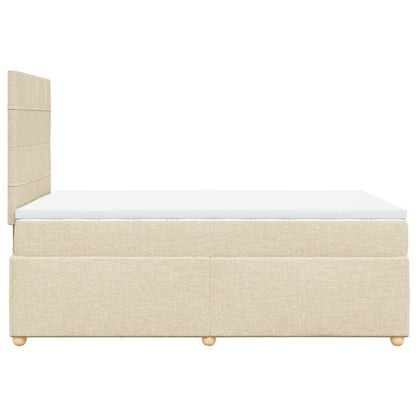 Boxspring met matras stof crèmekleurig 120x190 cm