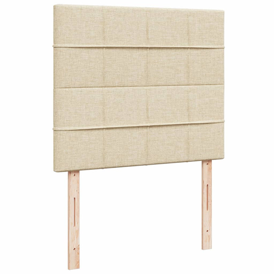 Boxspring met matras stof crèmekleurig 120x190 cm