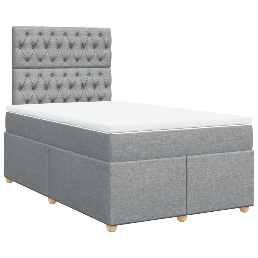 Boxspring met matras stof lichtgrijs 120x190 cm