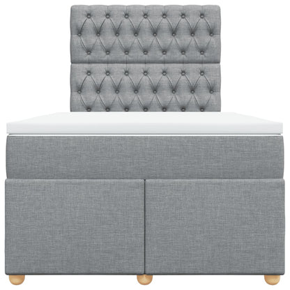 Boxspring met matras stof lichtgrijs 120x190 cm