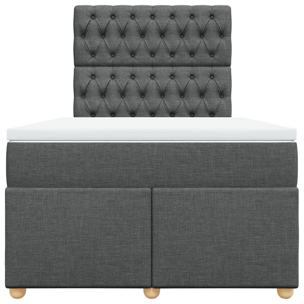 Boxspring met matras stof donkergrijs 120x190 cm