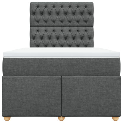 Boxspring met matras stof donkergrijs 120x190 cm