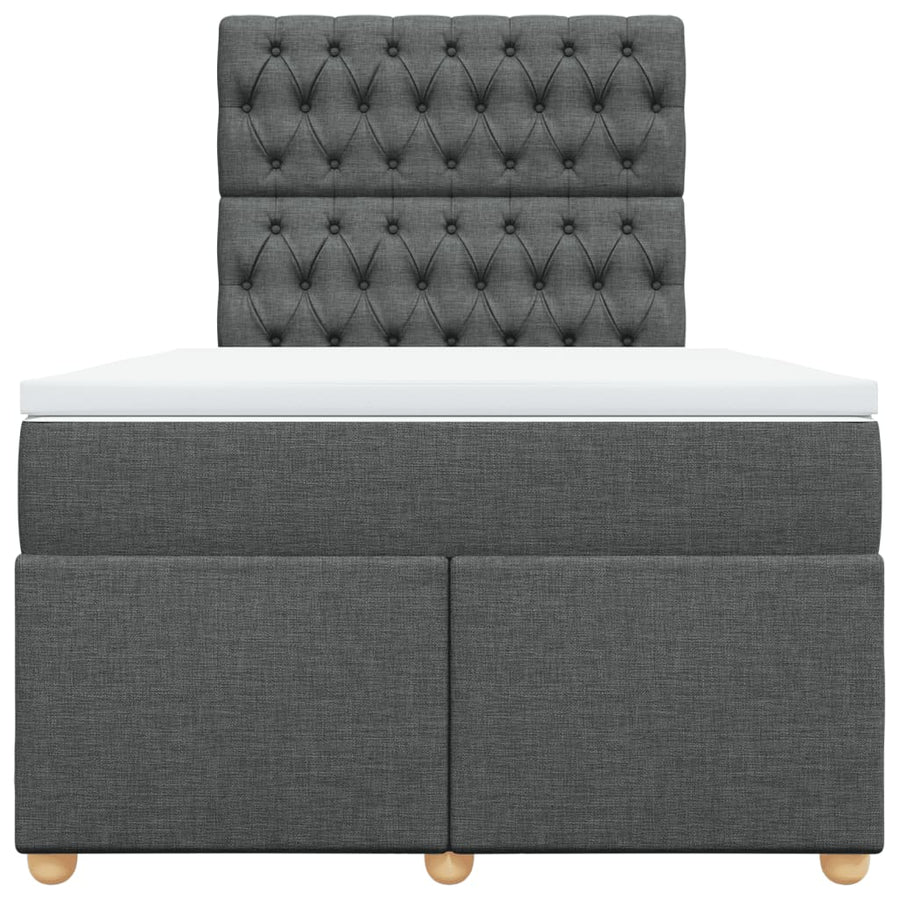 Boxspring met matras stof donkergrijs 120x190 cm